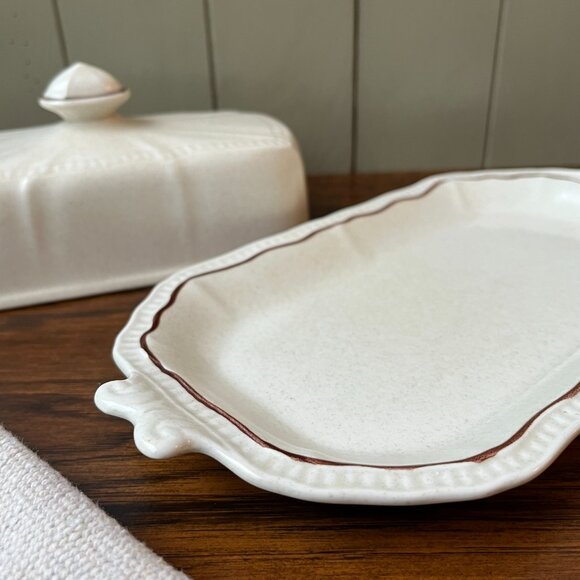 Kensington Staffordshire Handcrafted England Ironstone Butter Dish - Picture 8 of 15